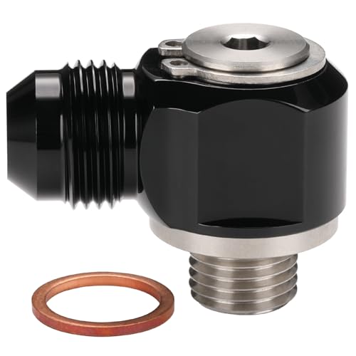 8AN Male Flare Banjo to M14x1.5 Stainless Steel Banjo Bolt Assembly Fitting Adapter Black - size: 8AN to M14x1.5