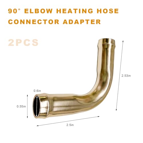 Sun Walker 2 PCS 90° Elbow Heater Hose Connector, 5/8" 16mm Automotive Heater Pipe Adapter Elbow Coolant Fitting, 90 Degree Bend Hose Connectors Replacement, Car Accessories - color: 16mm