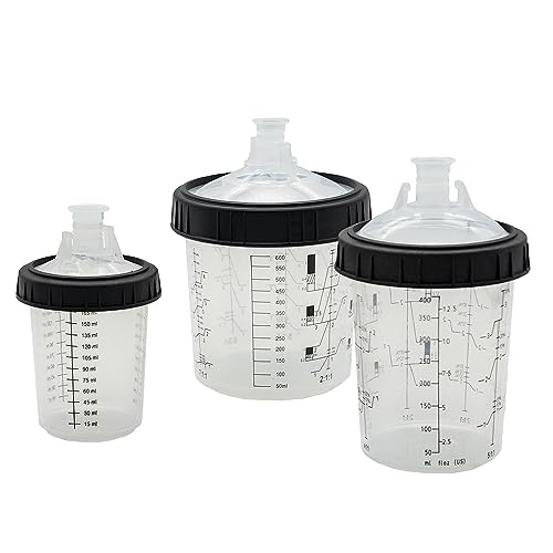 Disposable Paint Spray Gun Cup System, 800ml / 27oz (850ml / 28.7oz Max) - size: 100ml / 3.4oz Liner + 180ml / 6oz Cup, style: 50 Count