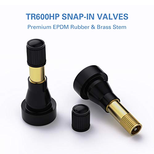 CKAuto TR600HP High Pressure Brass Rubber Snap-in Tire Valve Stem 50Pcs/Bag - size: 100