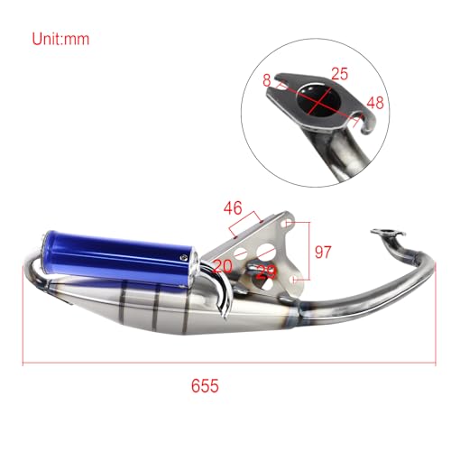 FLYPIG Exhaust Muffler Pipe for Yamaha Jog 50 3KJ 3RY 4JP 4LV 50cc 1E40QMB