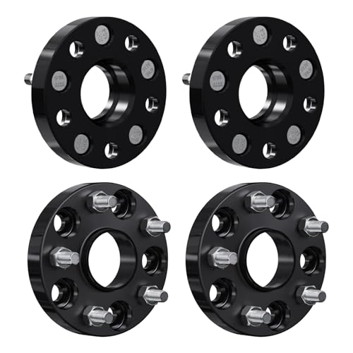 KAX 5x4.5 Hub-Centric Wheel Spacers 1 inch for Toyota Camry - color: Black, size: 5x4.5 -60.1mm -M12x1.5 -1" thick-4 Pcs