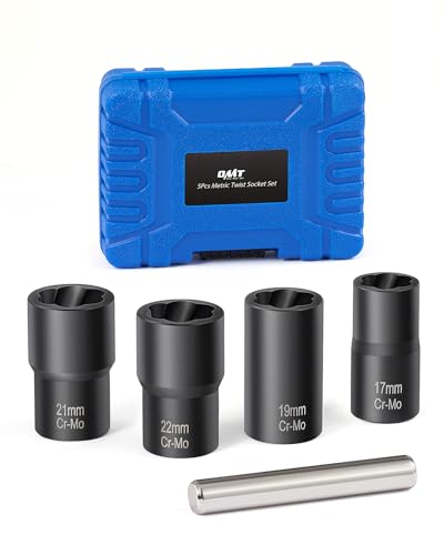 OMT Twist Socket Tool Set, 5pc Stripped Lug Nut And Bolt Extractor Set