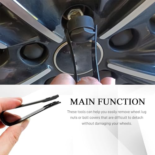 3PCS Wheel Bolt Cap Cover Removal Tool for Cars, Lug Nut Removal Tool, 3 Type Car Wheel Hub Bolt Nut Cover Remover, Auto Locking Lug Tyre Center Cap Puller & Remover Hook for Most Vehicles