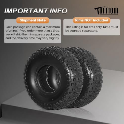 TUFFIOM 145/70-6 ATV UTV Tires for All-Terrain, 6PR Mini Bike Tires with Good Longitudinal Traction and Reversing Performance on Mud, Sand and Rocks, Tubeless, Set of 2 - size: 145/70-6 6PR (2 pack)