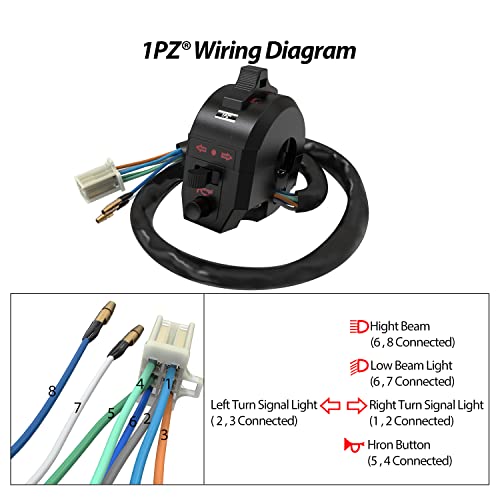 1PZ Universal Light Turn Signal Switch + Flasher Relay + Horn