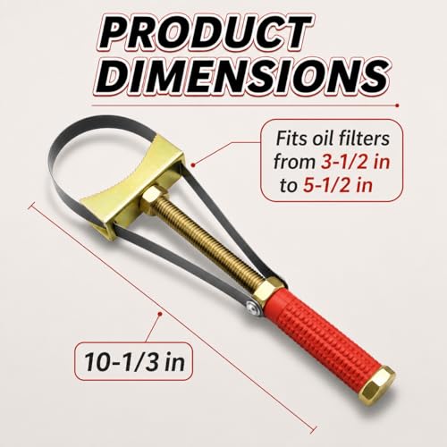 Heavy Duty Adjustable Oil Filter Wrench | Steel Strap Removal Tool