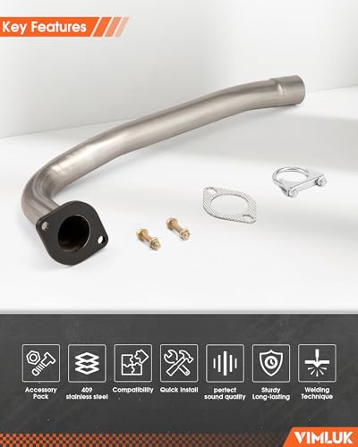 Exhaust Pipe & Center Exhaust Tube Assembly for 2005-2012 Nissan Pathfinder 4.0L&2005-2015 Xterra 4.0L& 2005-2019 Frontier 2.5L&2005-2019 Frontier 4.0 & 2009-2012 Suzuki Equator 2.5L (VK-53719) - size: Suzuki Equator/Nissan Frontier