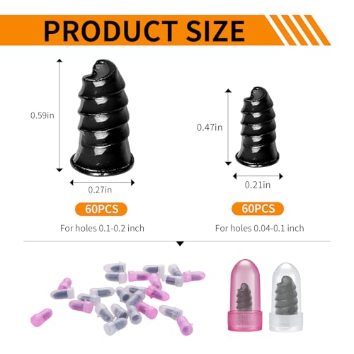 VISRIE 120 PCS Tire Plugs Screw Type, Tire Repair Screws with Tire Glue