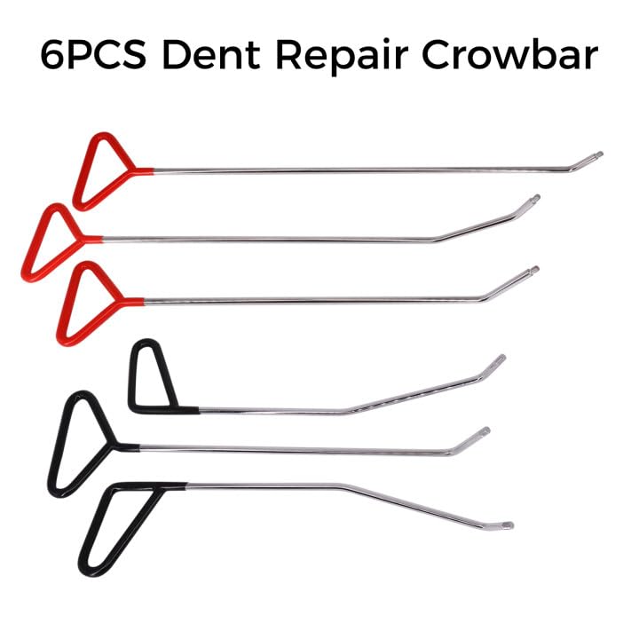 Dent Repair Tools 6 Pieces of Dent Removal Rods with Awl Head Paintless Dent Removal Kit Car Auto Body Dent Removal of Hail Dents and Door Ding (6 PCS Rod 21 PCS Pen) - style: 6PCS