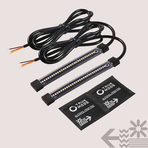 TRUE MODS 2pc 5 Inch Rear LED Motorcycle Brake Turn Signal Tail Light Strip - size: 2pc 5", style: Tail Light w/ Amber Turn