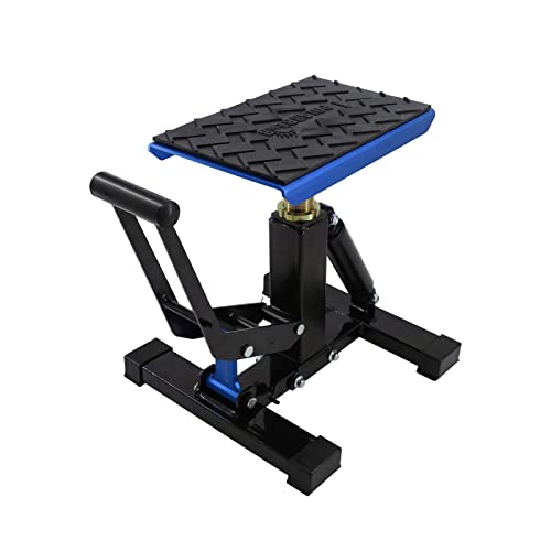POLARBEAR Aluminum Adjustable Dirt Bike Stand Motorcycle Hoist Lift (Blue) - color: Blue