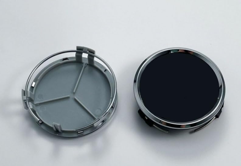 4-Pack 75mm Wheel Hub Caps, Chrome,German Luxury Cars - color: Chrome