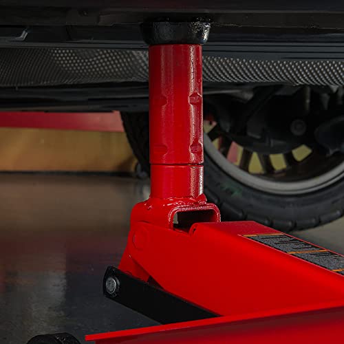 BIG RED 3 Ton Hydraulic Trolley Service/Floor Jack with Extra Saddle, Fits for SUVs and Extended Height Trucks, 6000lbs Capacity - size: 3 Ton (6,000 lb) with extra saddle, style: Steel