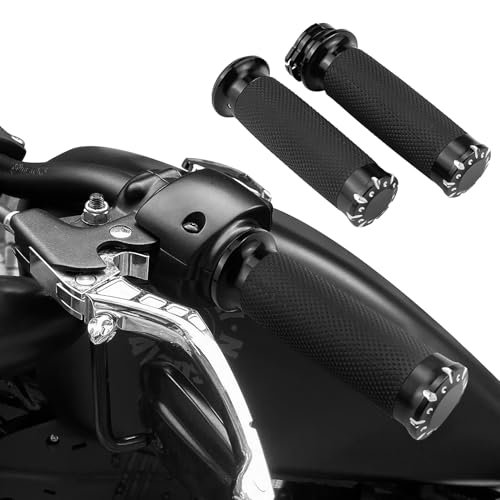 1 Inch/25mm MotorcycleGrips Cable Throttle Hand Grips for Harley Touring Softail Dyna Street Glide Sportster 883/1200Cruisers Choppers - color: Black