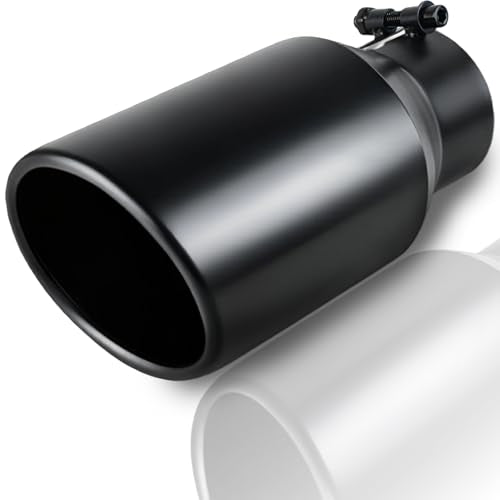Mupera 3 Inch Inlet Exhaust Tip, 4.5" Outlet, 9" Long - size: 3" Inlet 4.5" Outlet 9" Length Black
