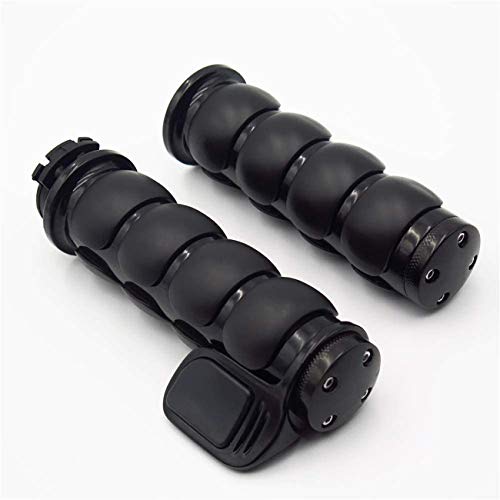 Motorcycle Hand Grips 7/8" Non-slip Hand Grip with Throttle Assist for Harley Yamaha Kawasiki Suzuki Cruisers Motorbikes Choppers, Black - color: Black