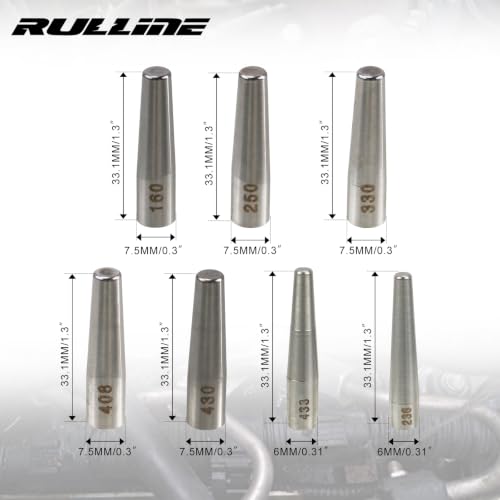 RULLINE 34850 11피스 연료 인젝터 씰 설치 도구 키트, GM 포드 및 스바루 엔진 연료 인젝터 테프론 씰 설치 도구 세트, 6mm 및 7.5mm 인젝터 스템에 적합 - style: 34850
