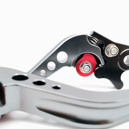 Motorbike Brake Lever,1 Pair Universal Adjustable Aluminum Modification Double Disc Clutch Brake Levers for Most Motorcycle Scooter Electric Bike (Gold) - color: Gold