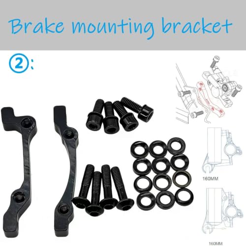 Bike Disc Brake Kit With Front and Rear Caliper、160mm Bike Rotor - color: Black-2