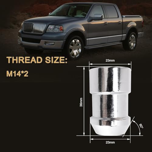 M14 x 2 Wheel Locks(1.42In Length), Fit for F-150 2000-2014 - size: 14x2