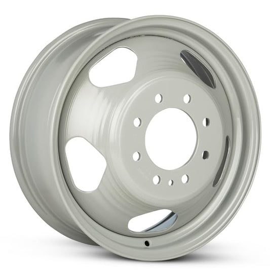OEM Replacement 17x6.5 Steel Dually Wheel 8x165 Bolt Pattern Silver Finish Rim for 2008-2010 GMC Sierra 3500 – 09596938 Direct Bolt-On Fit - size: 17x6.5 in - Silver