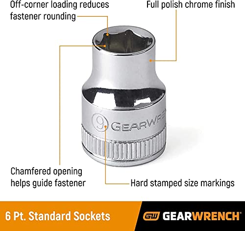 GEARWRENCH 49 Piece 1/2" Drive SAE/Metric Mechanics Tool Set | 80700D - style: 49 piece - 6 point