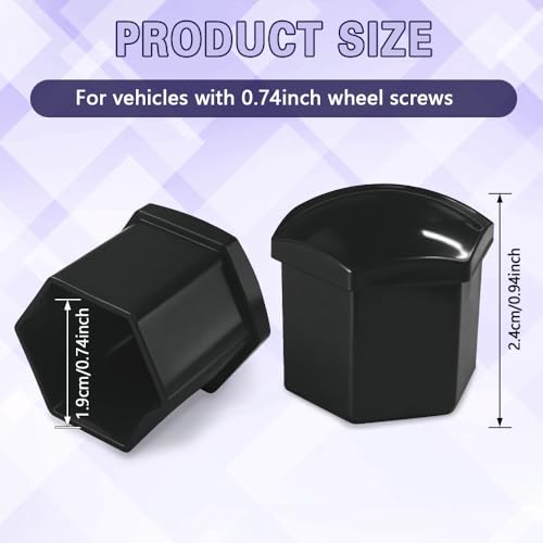 20PCS Car Wheel Lug Nut Covers, 21mm Lug Nut Covers with Disassembly Tool, Hexagonal Plastic Wheel Nut Rim Cover, Hex Lugnut Covers for Protecting & Decorating Wheel Bolts (Black/21MM) - color: Black/21MM