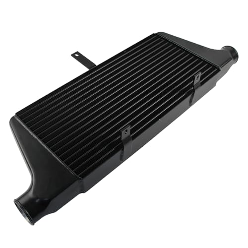 Front Mount Intercooler Kit Tube & Fin Aluminum Turbo Intercooler Compatible with Toyota Chaser Cresta Mark II JZX90 JZX100 1992-2001 1JZ-GTE 2.5L Turbo Type 24E Black