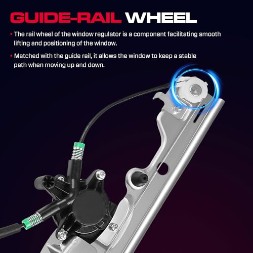 Front Passenger Side Power Window Regulator with Motor (2 Pins) Fit for 2001-2006 Chevrolet Silverado 1500 3500, Avalanche Suburban GMC Sierra 1500 2500 3500 Yukon XL Cadillac Escalade, 741-645 - size: Front Passenger (RH)
