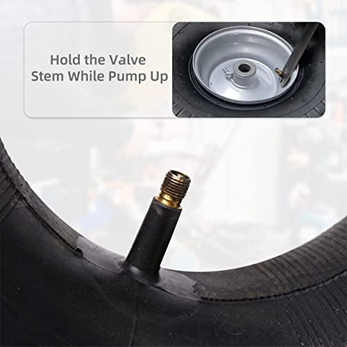 (2 Pack) AR-PRO 10" Heavy-Duty Replacement All-Purpose Utility Tire and Tube - 4.10/3.50-4" Pneumatic Tires with 10" Inner Tubes TR-13 Straight Valve Stem for Lawn Mowers, Hand Trucks, and More - size: 4.10/3.50-4