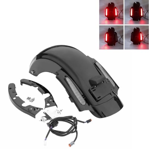 TCMT 5" Stretched Saddlebags Rear Fender Fit For Harley Touring Road King Electra Glide Street Glide Road Glide Ultra 2009-2013 - color: Rear Fender Clear Lens, size: 5" Stretched Saddlebags(Chrome Latches)