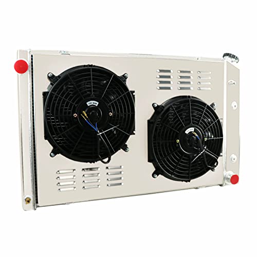 3 Row Core Radiator for 1973-1991 Chevy GMC C/K Series Pickup & Trucks C10 C 20 C30 K10 K20 K30 Multiple V8 Models All Aluminum Radiator + 2 X 12" Fan W/Shroud and Relay - size: 3 Row Radiator+Shroud Fan+Relay
