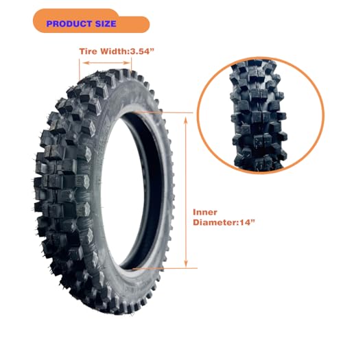 Rear 90/100-14 3.00-14 Tire and Inner Tube