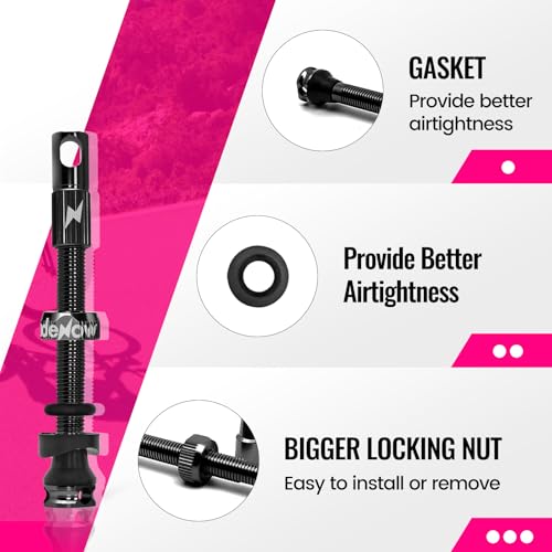 RideNow 45 mm Tubeless Presta Valve Stems, Ultralight Alloy, Black, Pair - color: Black, size: 45mm