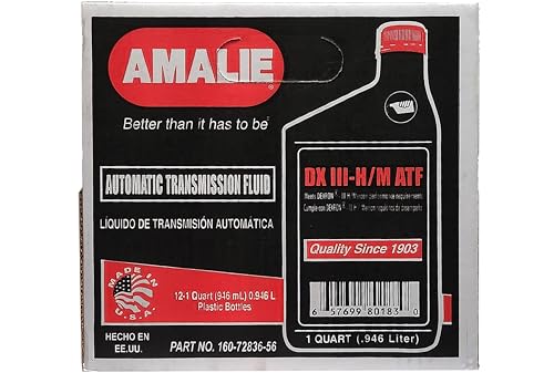 AMALIE DX-III-H/M Automatic Transmission Fluid (160-72836-56) 1 Quart Bottle, Pack of 12 | Made in USA - size: 1 Quart Bottle, Pack of 12