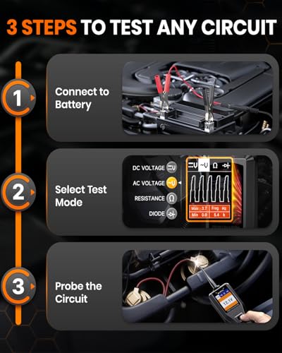 PB60 Automotive Power Circuit Probe, 12-24V Vehicle Component Activation - color: Orange Black