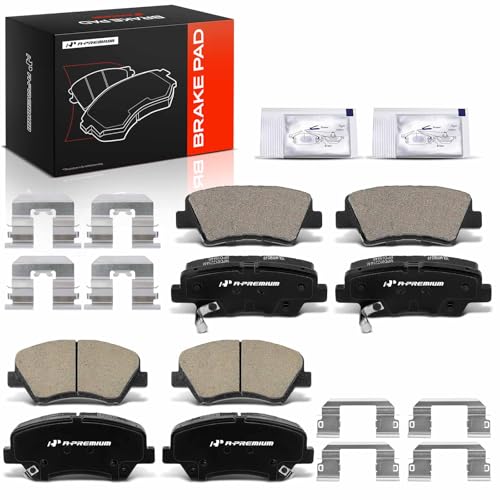 A-Premium Front and Rear Ceramic Brake Pads Compatible with Hyundai & Kia
