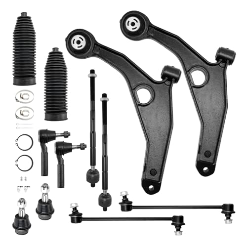 PHILTOP 12pcs Front Suspension Kit for 2009-2015 Dodge Journey, Lower Control Arm Ball JointsTie Rod Sway Bar End Link, K641333 K641334 K750382 K500120 ES800408 EV800611 Suspension Kit