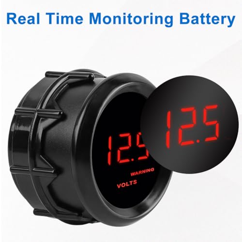 DC12V Voltmeter Red Digital LED Volt Gauge Voltage Meter Kit 2" 52mm - size: Volt Gauge