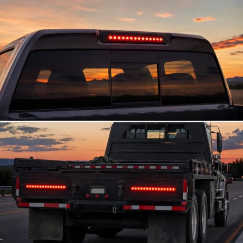 2 Pcs 10 Inch Smoke Lens Red 15 LED Trailer Brake Tail Light Bar - color: Smoke Lens