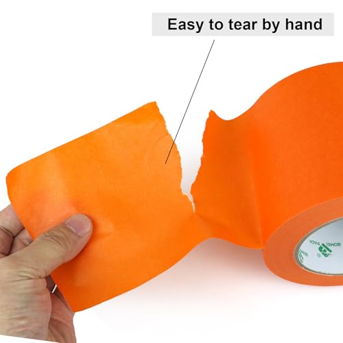 BOMEI PACK Wide Orange Painters Tape 4 Inches x 30 Yards, 3D Tape, 3D Printing Tape for Laser Cutting, 21-Day Clean Removal Wide Masking Tape - color: Orange