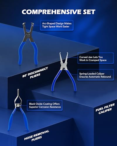 OMT14pc Fuel Line Pliers &Hose Clamp Pliers Set, Fuel Line Disconnect Tool - size: Hose Clamp Pliers Set-14pc
