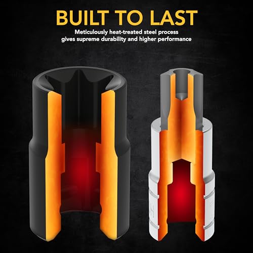 LEXIVON Master Torx Bit and Socket Set, Premium S2 Alloy & Cr-V Steel | 25-Piece, Bit Socket T8-T60 & E-Torx E4-E22 | Heavy-Duty Storage Case (LX-148) - style: Master Torx Bit Socket Set