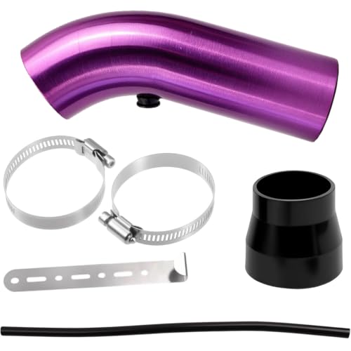 Cold Air Intake Pipe, 76mm 3 Inch Universal Performance Car Cold Air Intake Turbo Filter Aluminum Automotive Air Filter Induction Flow Hose Pipe Kit (PURPLE-PIPE) - color: PURPLE-PIPE