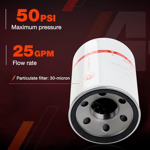 Spin-on Fuel Filter Element –30 Micron, 25 GPM –Compatible with Diesel & Gasoline – For Mobile & Stationary Fuel Transfer Tank Pumps - color: Fuel Filter Element