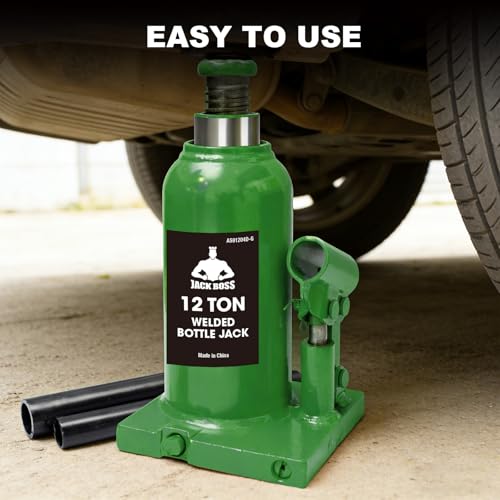 Jack Boss Bottle Jack 12 Ton (24,000 LBs) Hydraulic Car Jack, Fit for Auto Truck Repair and House Lift, Green - color: Green, size: 12 TON