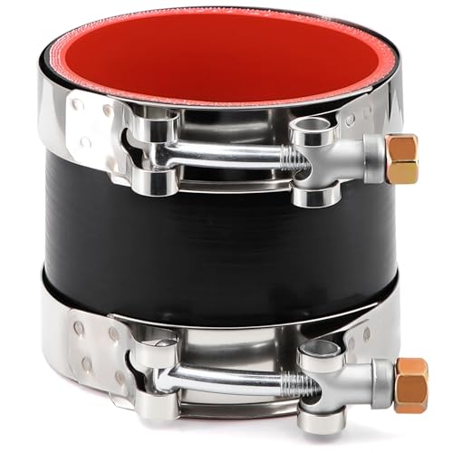 Silicone Straight Hose 3 inch(76mm) Coupler, Rubber 4-ply Reinforced 3 inch Length Pipe 3×3 Air Intake Exhaust Hose Turbo Intercooler Coolant Radiator Tubing with Stainless Steel T-Bolt Clamps - size: 3 Inch