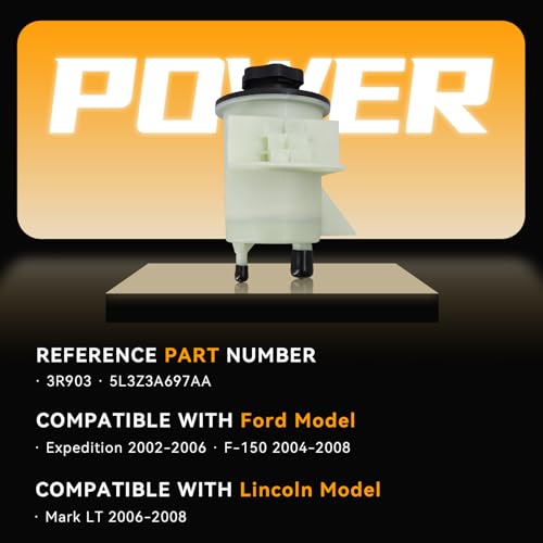Power Steering Reservoir Tank with Cap for Ford Models - size: 5L3Z3A697AA