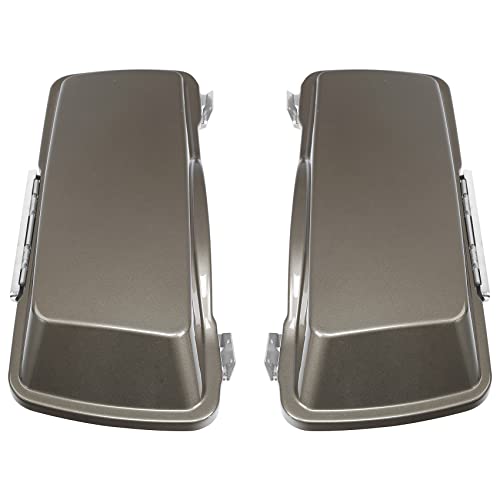 TCMT 5" Stretched Extended Saddlebags Fit For Harley Touring Road Glide Road King Electra Glide Ultra Classic 93-13 Street Glide FLHX 2008-2010 Painted ABS - color: Pewter Pearl Chrome Latches